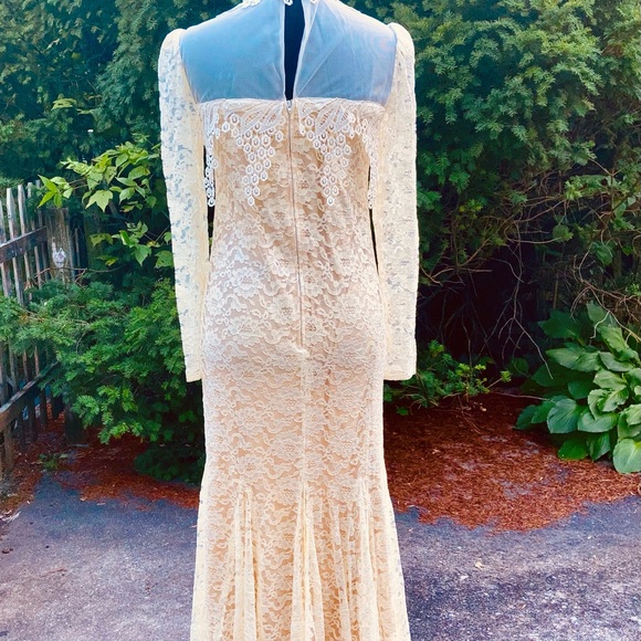 Vintage Greg Adams Lace n Sheer Wedding or Special Occasion Dress. - Picture 9 of 11